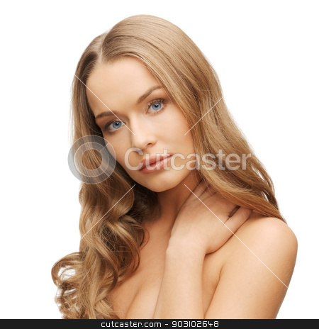 To use this stock image in your creative project, please select the size you need over to the right and click the "Add to Cart" button.
Your downloaded image will come with the Cutcaster watermark removed so don’t worry about the watermark you see on this page. beautiful woman with long hair stock photo, face and hands of beautiful woman with long hair by Syda Productions