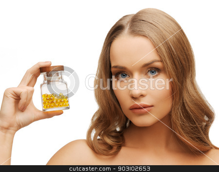 To use this stock image in your creative project, please select the size you need over to the right and click the "Add to Cart" button.
Your downloaded image will come with the Cutcaster watermark removed so don’t worry about the watermark you see on this page. woman with vitamins stock photo, bright picture of beautiful woman with vitamins by Syda Productions