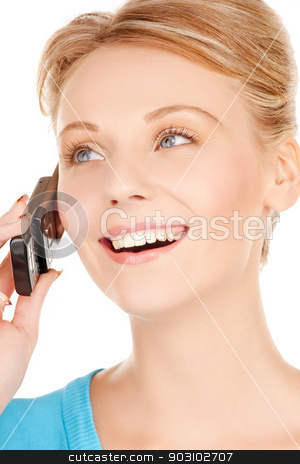 To use this stock image in your creative project, please select the size you need over to the right and click the "Add to Cart" button.
Your downloaded image will come with the Cutcaster watermark removed so don’t worry about the watermark you see on this page. woman with cell phone stock photo, bright picture of woman with cell phone by Syda Productions