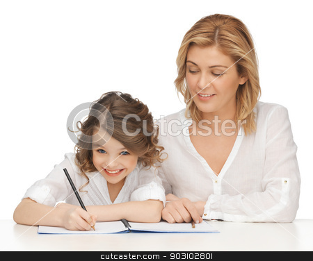 To use this stock image in your creative project, please select the size you need over to the right and click the "Add to Cart" button.
Your downloaded image will come with the Cutcaster watermark removed so don’t worry about the watermark you see on this page. mother and daughter stock photo, picture of mother and daughter doing home work by Syda Productions