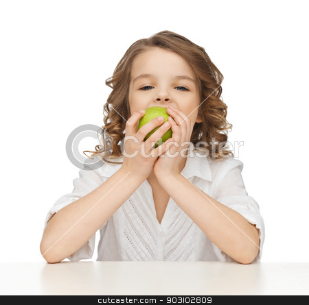 To use this stock image in your creative project, please select the size you need over to the right and click the "Add to Cart" button.
Your downloaded image will come with the Cutcaster watermark removed so don’t worry about the watermark you see on this page. girl with green apple stock photo, picture of beautiful girl with green apple by Syda Productions