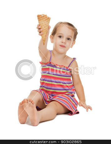 To use this stock image in your creative project, please select the size you need over to the right and click the "Add to Cart" button.
Your downloaded image will come with the Cutcaster watermark removed so don’t worry about the watermark you see on this page. litle girl with ice cream stock photo, bright picture of beautiful litle girl with ice cream by Syda Productions