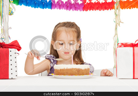 To use this stock image in your creative project, please select the size you need over to the right and click the "Add to Cart" button.
Your downloaded image will come with the Cutcaster watermark removed so don’t worry about the watermark you see on this page. litle girl with birthday cake stock photo, bright picture of beautiful litle girl with birthday cake by Syda Productions