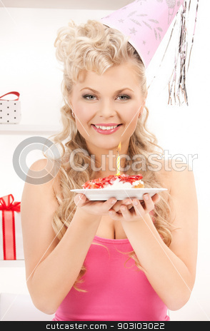To use this stock image in your creative project, please select the size you need over to the right and click the "Add to Cart" button.
Your downloaded image will come with the Cutcaster watermark removed so don’t worry about the watermark you see on this page. woman with birthday cake stock photo, bright picture of woman with birthday cake by Syda Productions
