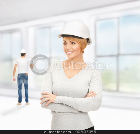 To use this stock image in your creative project, please select the size you need over to the right and click the "Add to Cart" button.
Your downloaded image will come with the Cutcaster watermark removed so don’t worry about the watermark you see on this page. contractor and builder stock photo, bright picture of female contractor and builder by Syda Productions