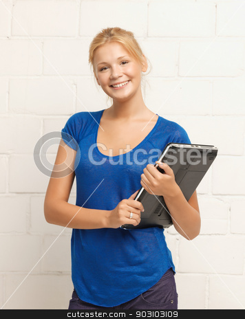 To use this stock image in your creative project, please select the size you need over to the right and click the "Add to Cart" button.
Your downloaded image will come with the Cutcaster watermark removed so don’t worry about the watermark you see on this page. happy and smiling teenage girl with laptop stock photo, picture of happy and smiling teenage girl with laptop by Syda Productions