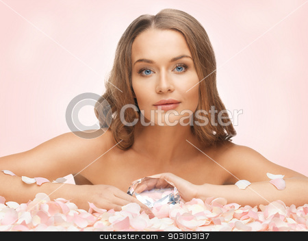 To use this stock image in your creative project, please select the size you need over to the right and click the "Add to Cart" button.
Your downloaded image will come with the Cutcaster watermark removed so don’t worry about the watermark you see on this page. woman with big diamong and rose petals stock photo, picture of woman with big diamond and rose petals by Syda Productions