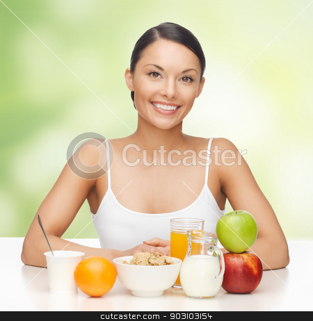 To use this stock image in your creative project, please select the size you need over to the right and click the "Add to Cart" button.
Your downloaded image will come with the Cutcaster watermark removed so don’t worry about the watermark you see on this page. woman with yogurt stock photo, bright picture of beautiful woman with yogurt by Syda Productions