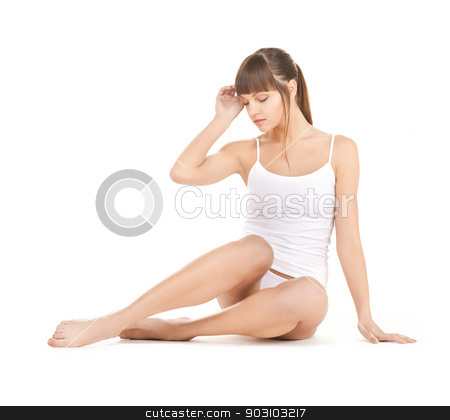 To use this stock image in your creative project, please select the size you need over to the right and click the "Add to Cart" button.
Your downloaded image will come with the Cutcaster watermark removed so don’t worry about the watermark you see on this page. beautiful woman in cotton underwear stock photo, picture of beautiful woman in cotton underwear by Syda Productions