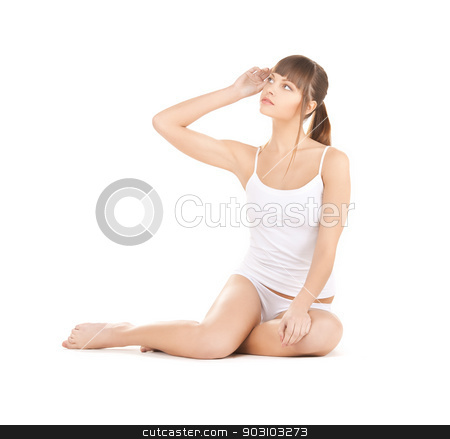 To use this stock image in your creative project, please select the size you need over to the right and click the "Add to Cart" button.
Your downloaded image will come with the Cutcaster watermark removed so don’t worry about the watermark you see on this page. beautiful woman in cotton underwear stock photo, picture of beautiful woman in cotton underwear by Syda Productions