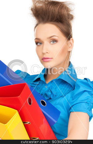 To use this stock image in your creative project, please select the size you need over to the right and click the "Add to Cart" button.
Your downloaded image will come with the Cutcaster watermark removed so don’t worry about the watermark you see on this page. happy woman with folders stock photo, bright picture of happy woman with folders by Syda Productions
