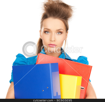 To use this stock image in your creative project, please select the size you need over to the right and click the "Add to Cart" button.
Your downloaded image will come with the Cutcaster watermark removed so don’t worry about the watermark you see on this page. happy woman with folders stock photo, bright picture of happy woman with folders by Syda Productions