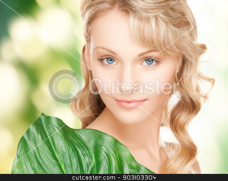 To use this stock image in your creative project, please select the size you need over to the right and click the "Add to Cart" button.
Your downloaded image will come with the Cutcaster watermark removed so don’t worry about the watermark you see on this page. woman with green leaf stock photo, picture of happy woman with green leaf by Syda Productions