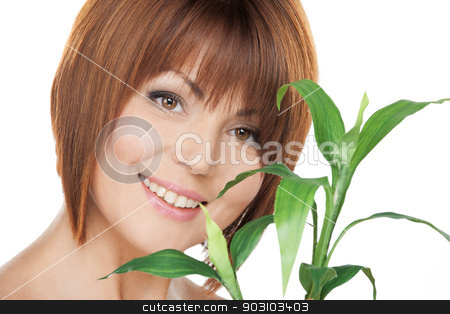 To use this stock image in your creative project, please select the size you need over to the right and click the "Add to Cart" button.
Your downloaded image will come with the Cutcaster watermark removed so don’t worry about the watermark you see on this page. woman with green sprout stock photo, closeup picture of woman with green sprout. by Syda Productions