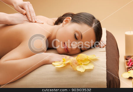 To use this stock image in your creative project, please select the size you need over to the right and click the "Add to Cart" button.
Your downloaded image will come with the Cutcaster watermark removed so don’t worry about the watermark you see on this page. beautiful woman in massage salon stock photo, picture of calm beautiful woman in massage salon by Syda Productions