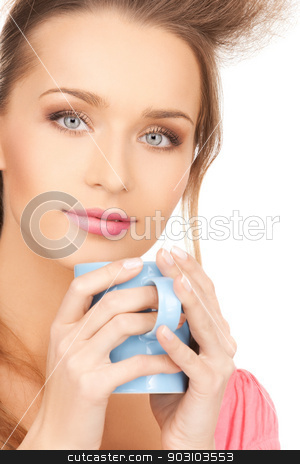 To use this stock image in your creative project, please select the size you need over to the right and click the "Add to Cart" button.
Your downloaded image will come with the Cutcaster watermark removed so don’t worry about the watermark you see on this page. woman with mug stock photo, bright picture of beautiful woman with mug by Syda Productions