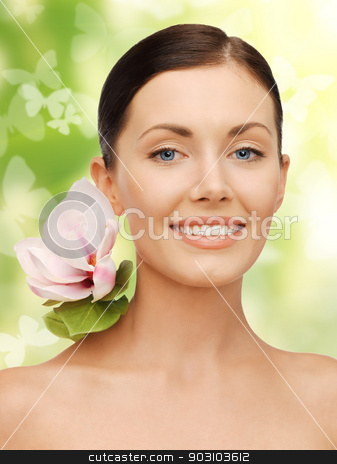 To use this stock image in your creative project, please select the size you need over to the right and click the "Add to Cart" button.
Your downloaded image will come with the Cutcaster watermark removed so don’t worry about the watermark you see on this page. lovely woman with lily flower and butterflies stock photo, bright picture of lovely woman with lily flower and butterflies by Syda Productions