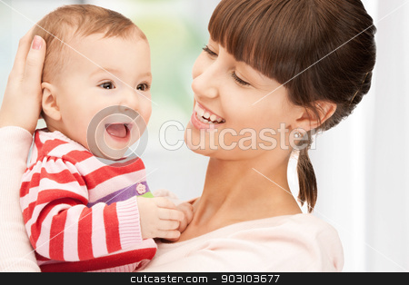To use this stock image in your creative project, please select the size you need over to the right and click the "Add to Cart" button.
Your downloaded image will come with the Cutcaster watermark removed so don’t worry about the watermark you see on this page. happy mother with adorable baby stock photo, picture of happy mother with adorable baby at home by Syda Productions