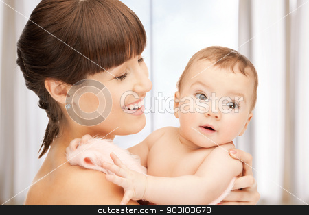 To use this stock image in your creative project, please select the size you need over to the right and click the "Add to Cart" button.
Your downloaded image will come with the Cutcaster watermark removed so don’t worry about the watermark you see on this page. happy mother with adorable baby stock photo, picture of happy mother with adorable baby at home by Syda Productions