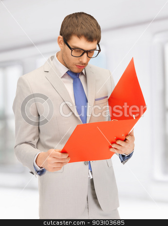 To use this stock image in your creative project, please select the size you need over to the right and click the "Add to Cart" button.
Your downloaded image will come with the Cutcaster watermark removed so don’t worry about the watermark you see on this page. man with folders stock photo, bright picture of handsome man with folders by Syda Productions
