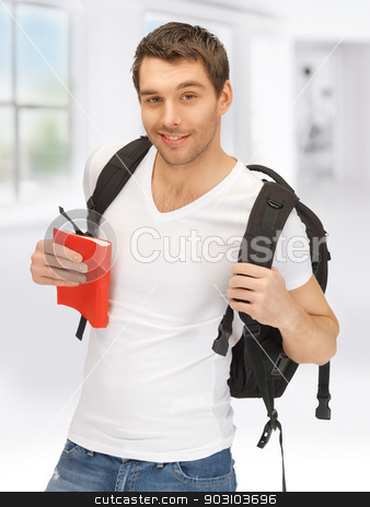 To use this stock image in your creative project, please select the size you need over to the right and click the "Add to Cart" button.
Your downloaded image will come with the Cutcaster watermark removed so don’t worry about the watermark you see on this page. travelling student stock photo, bright picture of travelling student with backpack and book by Syda Productions
