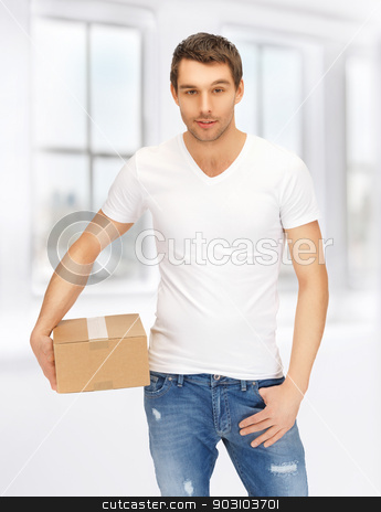 To use this stock image in your creative project, please select the size you need over to the right and click the "Add to Cart" button.
Your downloaded image will come with the Cutcaster watermark removed so don’t worry about the watermark you see on this page. man in white shirt with parsel stock photo, handsome man in white shirt with parsel by Syda Productions