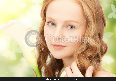 To use this stock image in your creative project, please select the size you need over to the right and click the "Add to Cart" button.
Your downloaded image will come with the Cutcaster watermark removed so don’t worry about the watermark you see on this page. beautiful woman with calla flower stock photo, picture of beautiful woman with calla flower by Syda Productions
