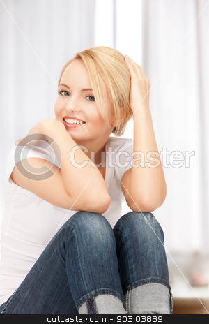 To use this stock image in your creative project, please select the size you need over to the right and click the "Add to Cart" button.
Your downloaded image will come with the Cutcaster watermark removed so don’t worry about the watermark you see on this page. happy and carefree teenage girl stock photo, bright picture of happy and carefree teenage girl by Syda Productions