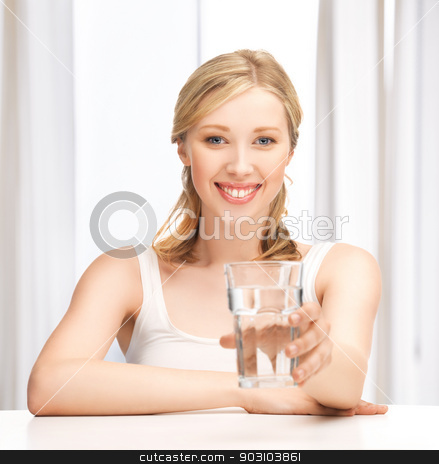 To use this stock image in your creative project, please select the size you need over to the right and click the "Add to Cart" button.
Your downloaded image will come with the Cutcaster watermark removed so don’t worry about the watermark you see on this page. young smiling woman with glass of water stock photo, closeup of young smiling woman with glass of water by Syda Productions