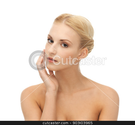 To use this stock image in your creative project, please select the size you need over to the right and click the "Add to Cart" button.
Your downloaded image will come with the Cutcaster watermark removed so don’t worry about the watermark you see on this page. woman touching her face skin stock photo, portrait of beautiful woman touching her face skin by Syda Productions