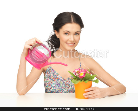 To use this stock image in your creative project, please select the size you need over to the right and click the "Add to Cart" button.
Your downloaded image will come with the Cutcaster watermark removed so don’t worry about the watermark you see on this page. housewife with flower in pot and watering can stock photo, lovely housewife with flower in pot and watering can by Syda Productions