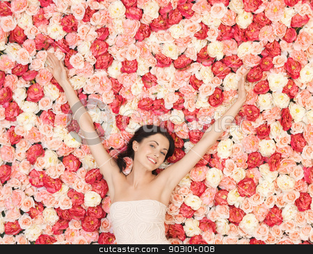 To use this stock image in your creative project, please select the size you need over to the right and click the "Add to Cart" button.
Your downloaded image will come with the Cutcaster watermark removed so don’t worry about the watermark you see on this page. young woman with background full of roses stock photo, beautiful and young woman with background full of roses by Syda Productions