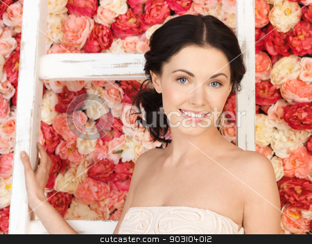To use this stock image in your creative project, please select the size you need over to the right and click the "Add to Cart" button.
Your downloaded image will come with the Cutcaster watermark removed so don’t worry about the watermark you see on this page. woman with old ladder and background full of roses stock photo, young woman with old ladder and background full of roses by Syda Productions