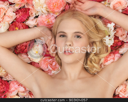 To use this stock image in your creative project, please select the size you need over to the right and click the "Add to Cart" button.
Your downloaded image will come with the Cutcaster watermark removed so don’t worry about the watermark you see on this page. beautiful woman and background full of roses stock photo, face of beautiful woman and background full of roses by Syda Productions