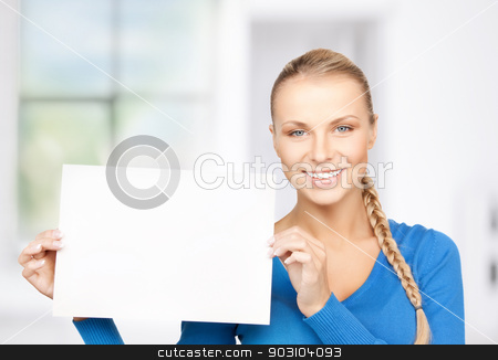 To use this stock image in your creative project, please select the size you need over to the right and click the "Add to Cart" button.
Your downloaded image will come with the Cutcaster watermark removed so don’t worry about the watermark you see on this page. woman with blank board stock photo, bright picture of confident woman with blank board by Syda Productions