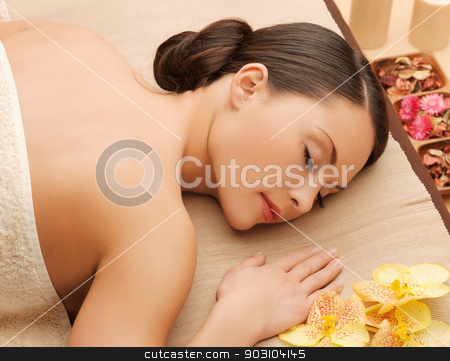 To use this stock image in your creative project, please select the size you need over to the right and click the "Add to Cart" button.
Your downloaded image will come with the Cutcaster watermark removed so don’t worry about the watermark you see on this page. woman in spa salon lying on the massage desk stock photo, picture of woman in spa salon lying on the massage desk by Syda Productions