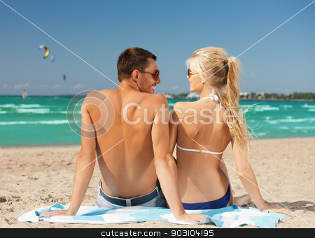 To use this stock image in your creative project, please select the size you need over to the right and click the "Add to Cart" button.
Your downloaded image will come with the Cutcaster watermark removed so don’t worry about the watermark you see on this page. happy couple in sunglasses on the beach stock photo, picture of happy couple in sunglasses on the beach. by Syda Productions