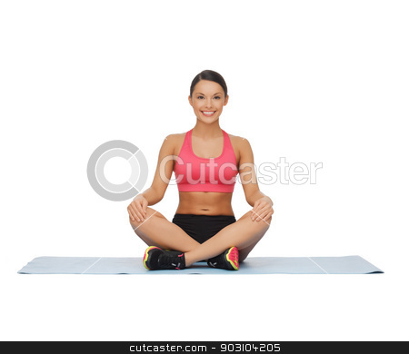 To use this stock image in your creative project, please select the size you need over to the right and click the "Add to Cart" button.
Your downloaded image will come with the Cutcaster watermark removed so don’t worry about the watermark you see on this page. beautiful young woman practising yoga stock photo, picture of beautiful young woman practising yoga by Syda Productions