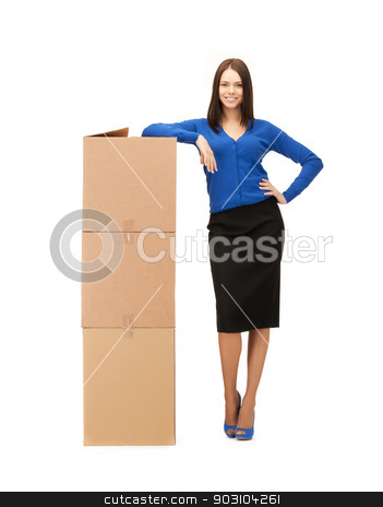 To use this stock image in your creative project, please select the size you need over to the right and click the "Add to Cart" button.
Your downloaded image will come with the Cutcaster watermark removed so don’t worry about the watermark you see on this page. businesswoman with big carton boxes stock photo, picture of attractive businesswoman with big carton boxes.. by Syda Productions