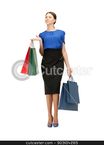To use this stock image in your creative project, please select the size you need over to the right and click the "Add to Cart" button.
Your downloaded image will come with the Cutcaster watermark removed so don’t worry about the watermark you see on this page. businesswoman with shopping bags on high heels stock photo, portrait of businesswoman with shopping bags on high heels by Syda Productions