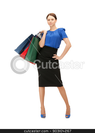 To use this stock image in your creative project, please select the size you need over to the right and click the "Add to Cart" button.
Your downloaded image will come with the Cutcaster watermark removed so don’t worry about the watermark you see on this page. businesswoman with shopping bags on high heels stock photo, portrait of businesswoman with shopping bags on high heels by Syda Productions