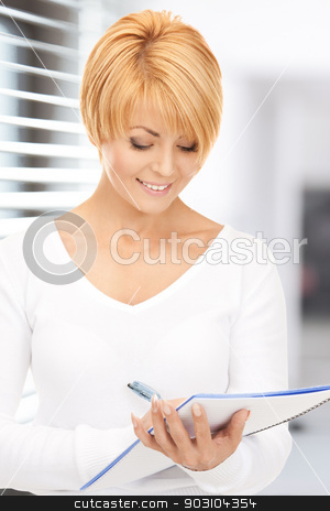 To use this stock image in your creative project, please select the size you need over to the right and click the "Add to Cart" button.
Your downloaded image will come with the Cutcaster watermark removed so don’t worry about the watermark you see on this page. attractive businesswoman with notebook stock photo, bright picture of attractive businesswoman with notebook by Syda Productions