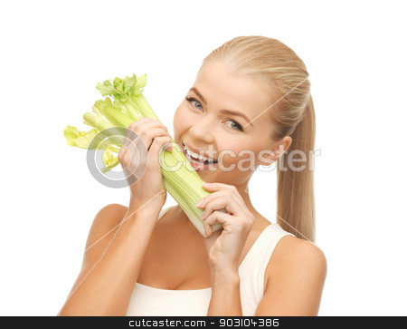 To use this stock image in your creative project, please select the size you need over to the right and click the "Add to Cart" button.
Your downloaded image will come with the Cutcaster watermark removed so don’t worry about the watermark you see on this page. woman biting piece of celery or green salad stock photo, picture of woman biting piece of celery or green salad by Syda Productions