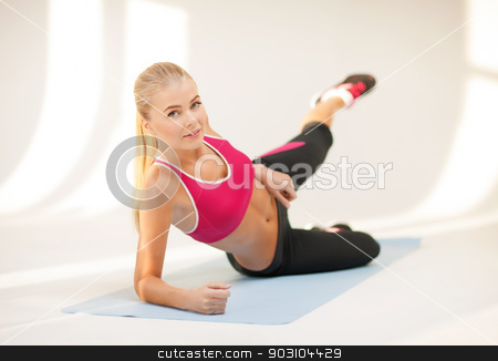 To use this stock image in your creative project, please select the size you need over to the right and click the "Add to Cart" button.
Your downloaded image will come with the Cutcaster watermark removed so don’t worry about the watermark you see on this page. sporty woman doing exercise on the floor stock photo, beautiful sporty woman doing exercise on the floor by Syda Productions