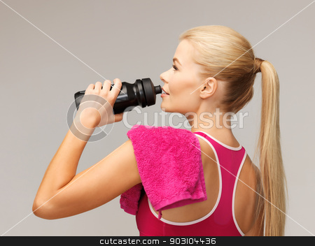 To use this stock image in your creative project, please select the size you need over to the right and click the "Add to Cart" button.
Your downloaded image will come with the Cutcaster watermark removed so don’t worry about the watermark you see on this page. sporty woman drinking water from sportsman bottle stock photo, picture of sporty woman drinking water from sportsman bottle by Syda Productions