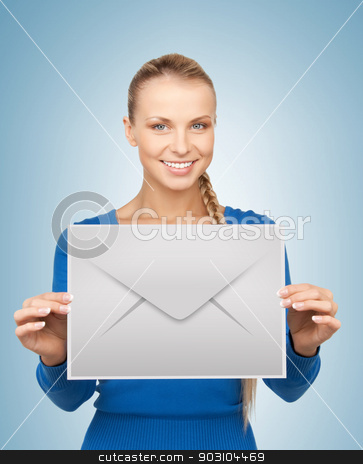 To use this stock image in your creative project, please select the size you need over to the right and click the "Add to Cart" button.
Your downloaded image will come with the Cutcaster watermark removed so don’t worry about the watermark you see on this page. woman showing virtual envelope stock photo, picture of smiling woman showing virtual envelope by Syda Productions