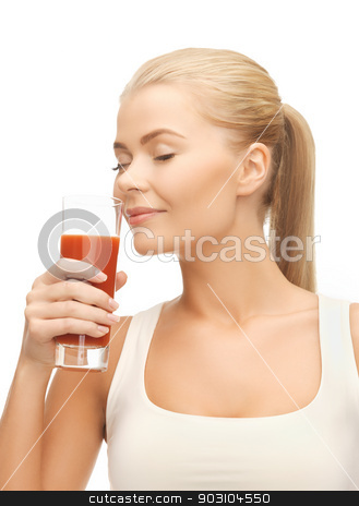 To use this stock image in your creative project, please select the size you need over to the right and click the "Add to Cart" button.
Your downloaded image will come with the Cutcaster watermark removed so don’t worry about the watermark you see on this page. young woman drinking tomato juice stock photo, close up of young woman drinking tomato juice by Syda Productions