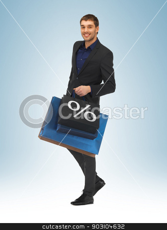 To use this stock image in your creative project, please select the size you need over to the right and click the "Add to Cart" button.
Your downloaded image will come with the Cutcaster watermark removed so don’t worry about the watermark you see on this page. man with shopping bags stock photo, picture of handsome man with shopping bags by Syda Productions