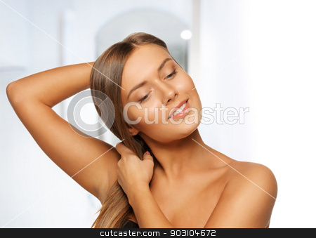 To use this stock image in your creative project, please select the size you need over to the right and click the "Add to Cart" button.
Your downloaded image will come with the Cutcaster watermark removed so don’t worry about the watermark you see on this page. beautiful woman with long hair stock photo, face and hands of beautiful woman with long hair by Syda Productions