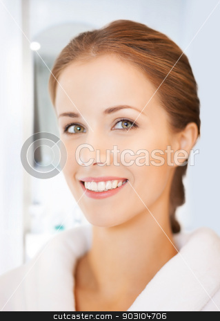 To use this stock image in your creative project, please select the size you need over to the right and click the "Add to Cart" button.
Your downloaded image will come with the Cutcaster watermark removed so don’t worry about the watermark you see on this page. beautiful woman in white bathrobe stock photo, picture of beautiful woman in white bathrobe by Syda Productions